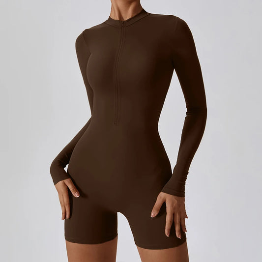 Power Petal Long Sleeve Active Romper 