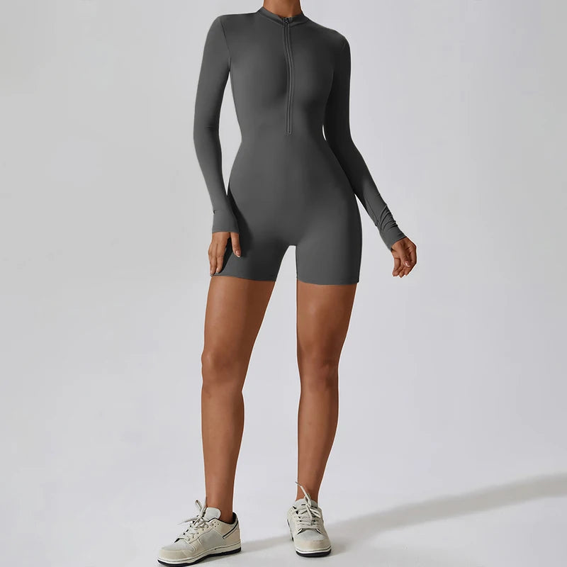 Power Petal Long Sleeve Active Romper 